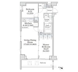 PARKFLATS市谷台町坂 2LDKの間取図画像