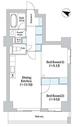 アーバン・シティー音羽 2LDKの間取図画像