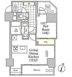アンパサンド北新宿 1LDKの間取図画像