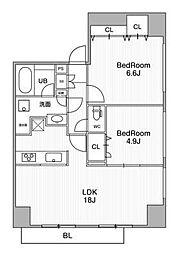 URBANFLATSIkebukuroPremium 2LDKの間取図画像