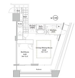 コンシェリア西新宿タワーズウエスト 1LDKの間取図画像