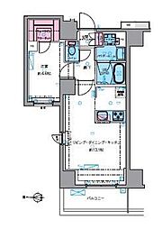 ジェノヴィア四谷三丁目グリーンヴェール 1LDKの間取図画像