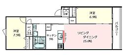 リーブル代々木 2LDKの間取図画像