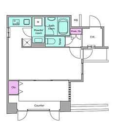 レジディア文京千石 1LDKの間取図画像