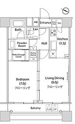 ファーストリアルタワー新宿 1LDKの間取図画像