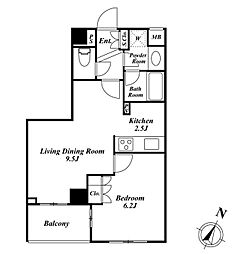 SPACIA三軒茶屋弐番館 1LDKの間取図画像