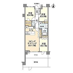 ブランズ文京護国寺 3LDKの間取図画像