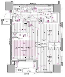 ガーラ・レジデンス池袋 2LDKの間取図画像