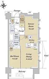 アクシルコート早稲田 1SLDKの間取図画像