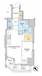 プラウドフラット文京千駄木 1LDKの間取図画像