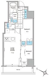 ルフォンプログレ北新宿 2LDKの間取図画像