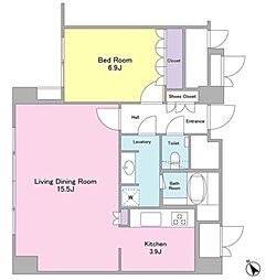 ランテンヌ四谷 1LDKの間取図画像