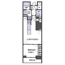 パークシティー高田馬場 1LDKの間取図画像
