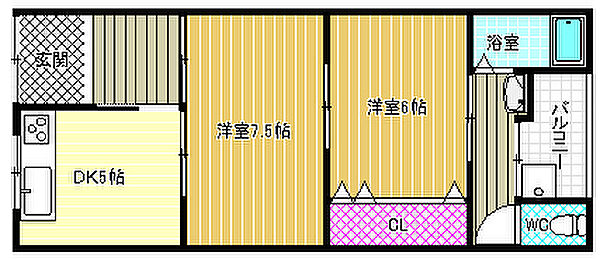 コーポ奥野 ｜大阪府羽曳野市高鷲2丁目(賃貸アパート2DK・2階・40.50㎡)の写真 その2