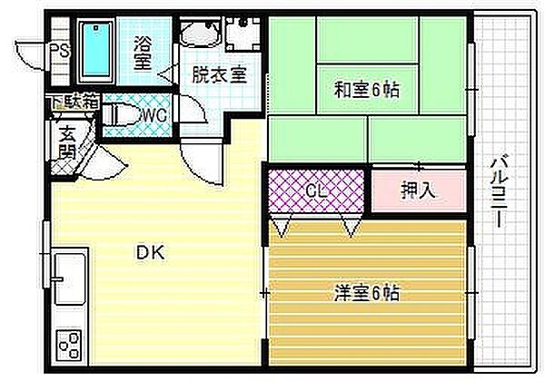 アークハイツ ｜大阪府柏原市大県3丁目(賃貸マンション2DK・2階・46.00㎡)の写真 その2