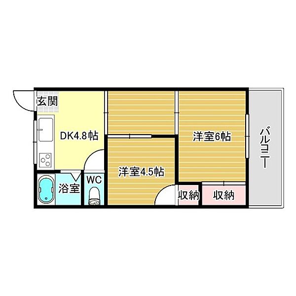 青山ハイツ ｜大阪府藤井寺市青山1丁目(賃貸マンション2DK・3階・39.00㎡)の写真 その2