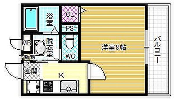 グリーンベレー ｜大阪府羽曳野市古市3丁目(賃貸アパート1K・2階・24.00㎡)の写真 その2