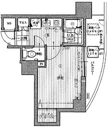 エスリード天神第2 1Kの間取図画像