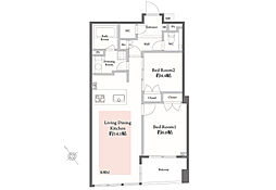 ジェイパーク小石川 2LDKの間取図画像