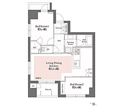 本郷パーク・ホームズ 2LDKの間取図画像