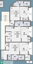 eclat谷保(エクラヤホ) 1LDKの間取図画像