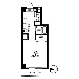 ルーブル府中壱番館 4階1Kの間取り