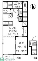 エスポワール 2階1LDKの間取り