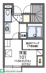 レオパレスライト　II 2階1Kの間取り