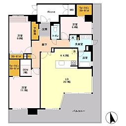ロイヤルパークス若葉台 3LDKの間取図画像
