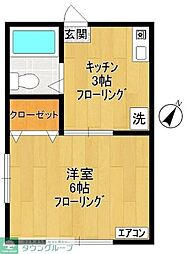 ハイツヒーロー 1Kの間取図画像