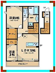 アヴェニール 2LDKの間取図画像