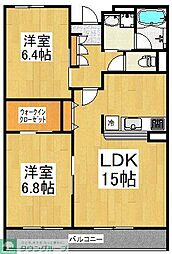ガーデンビィラ六番館 1LDKの間取図画像