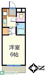 松本ビル 1Kの間取図画像
