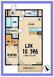 アマービリス 1LDKの間取図画像