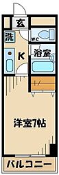 第3滝瀬ビル 1Kの間取図画像