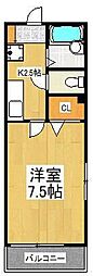 ベルメゾン彩 1Kの間取図画像