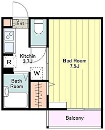 ヒロライフステージ立川 1Kの間取図画像