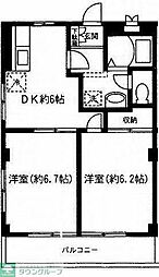 ドルフM 2DKの間取図画像