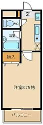 シルクガーデン 1Kの間取図画像