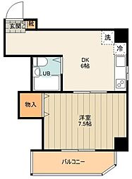 下田ビル 1DKの間取図画像
