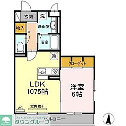 ベルウッド 1LDKの間取図画像