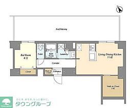 KXDレジデンス西調布 1LDKの間取図画像
