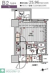 プレシャスハーモニー八王子 1Kの間取図画像