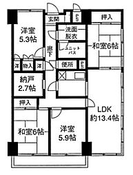 プラザ・パレットグランドール武戸野 4SLDKの間取図画像