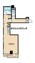 メインビル調布 1Kの間取図画像