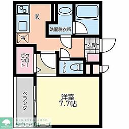 国立KD3 1Kの間取図画像