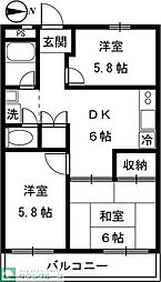 シャルムミタ 3DKの間取図画像