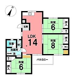 鳴子ハイツ 3LDKの間取図画像