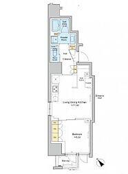 JR山手線 田端駅 徒歩9分の賃貸マンション 1階1LDKの間取り