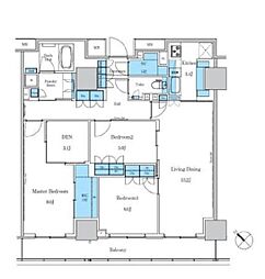 パークアクシス滝野川ラ ブリーズ 15階3LDKの間取り